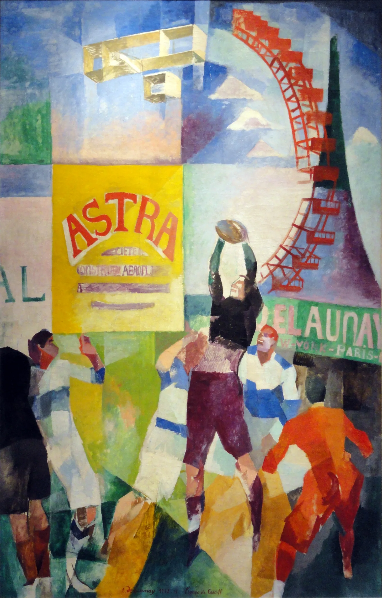 Reproduction de L'Équipe de Cardiff de Robert Delaunay, datée de 1913.