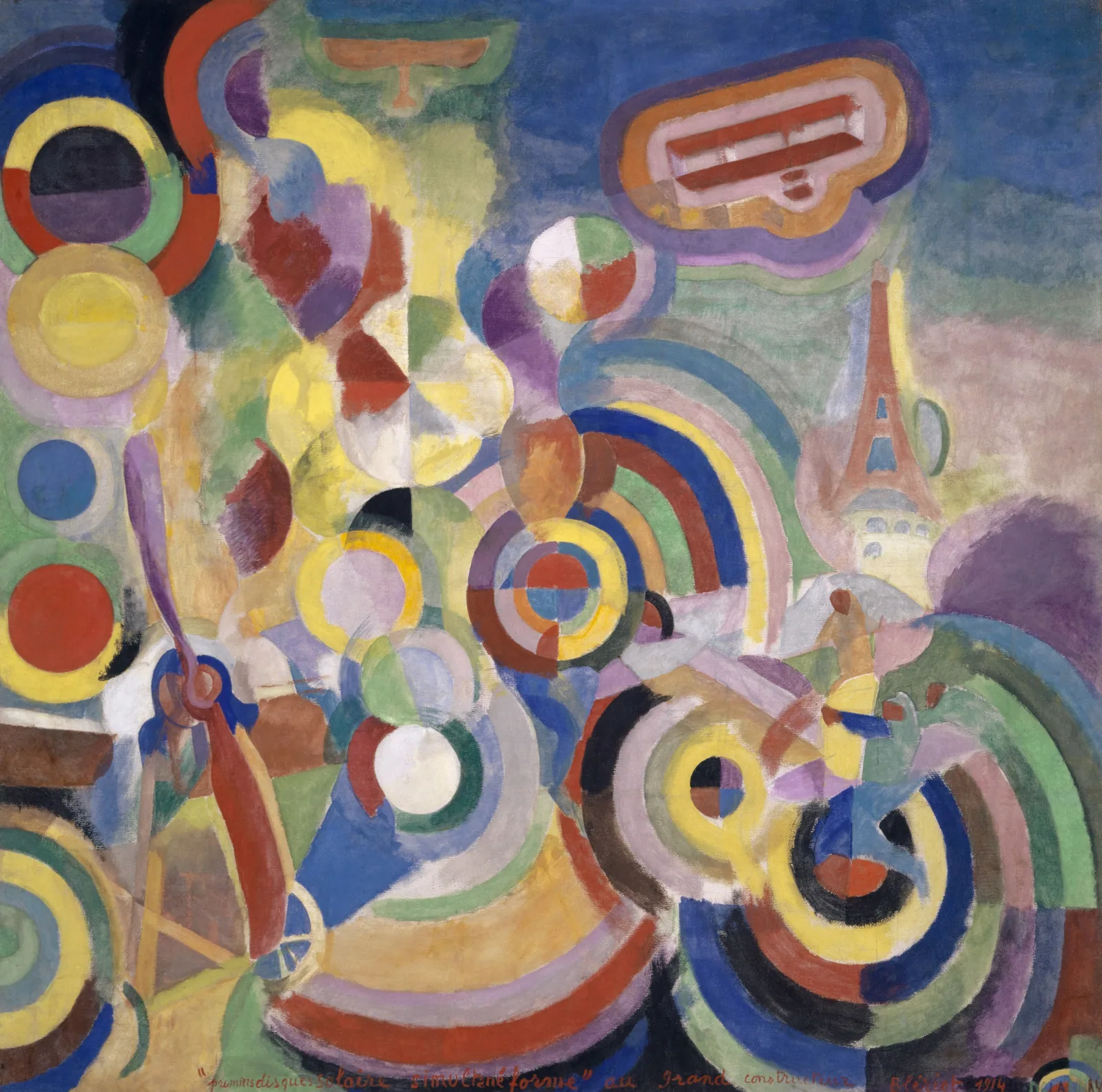 Reproduction d'Hommage à Blériot de Robert Delaunay, datée de 1914.