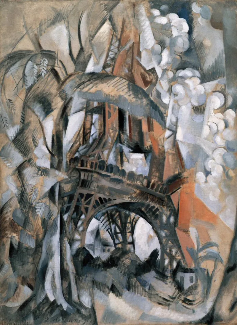Reproduction de Tour Eiffel aux arbres de Robert Delaunay, datée de 1910.