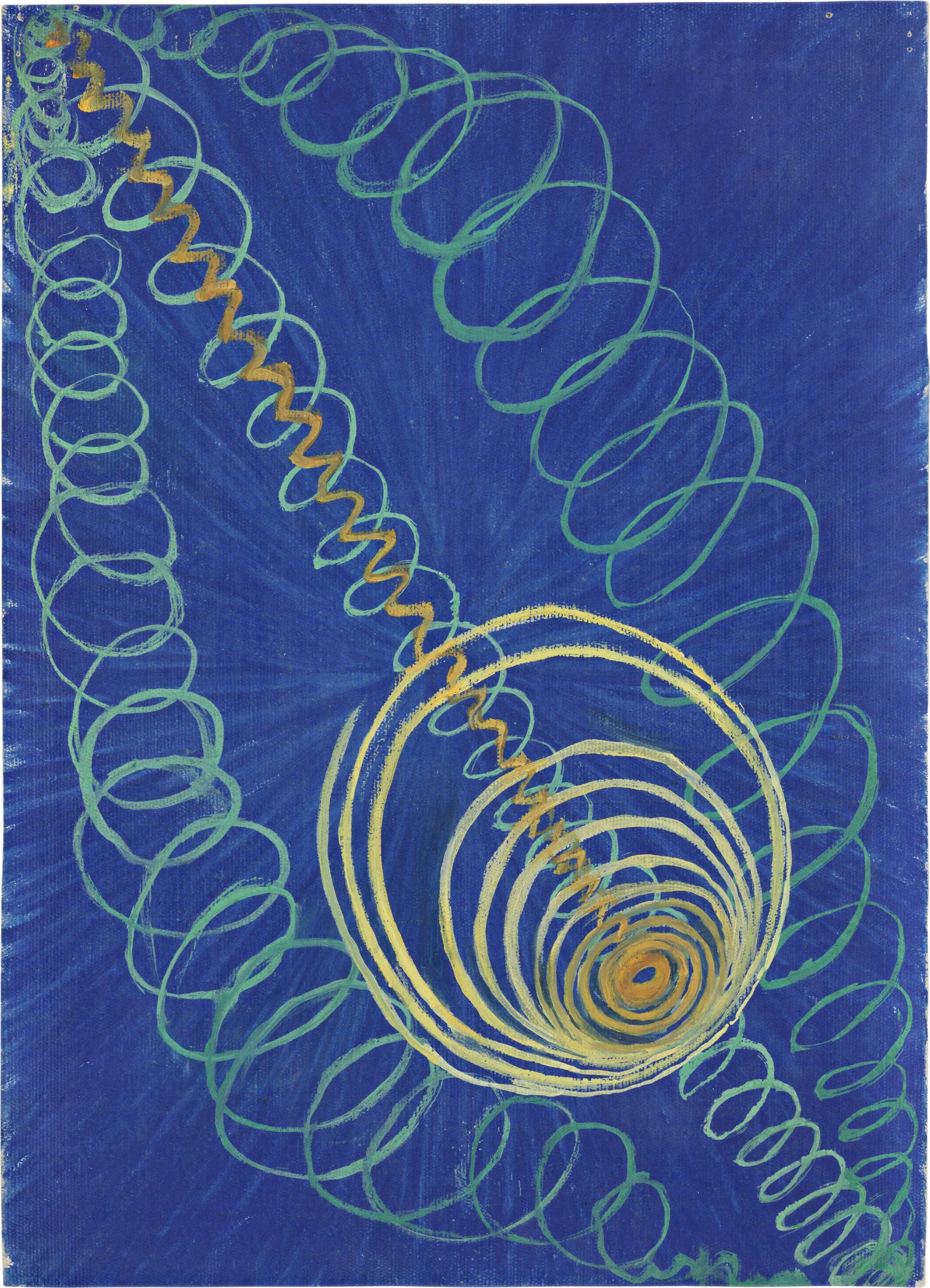 Reproduction de Chaos primordial, no 16 de Hilma af Klint, datée de 1906-1907.