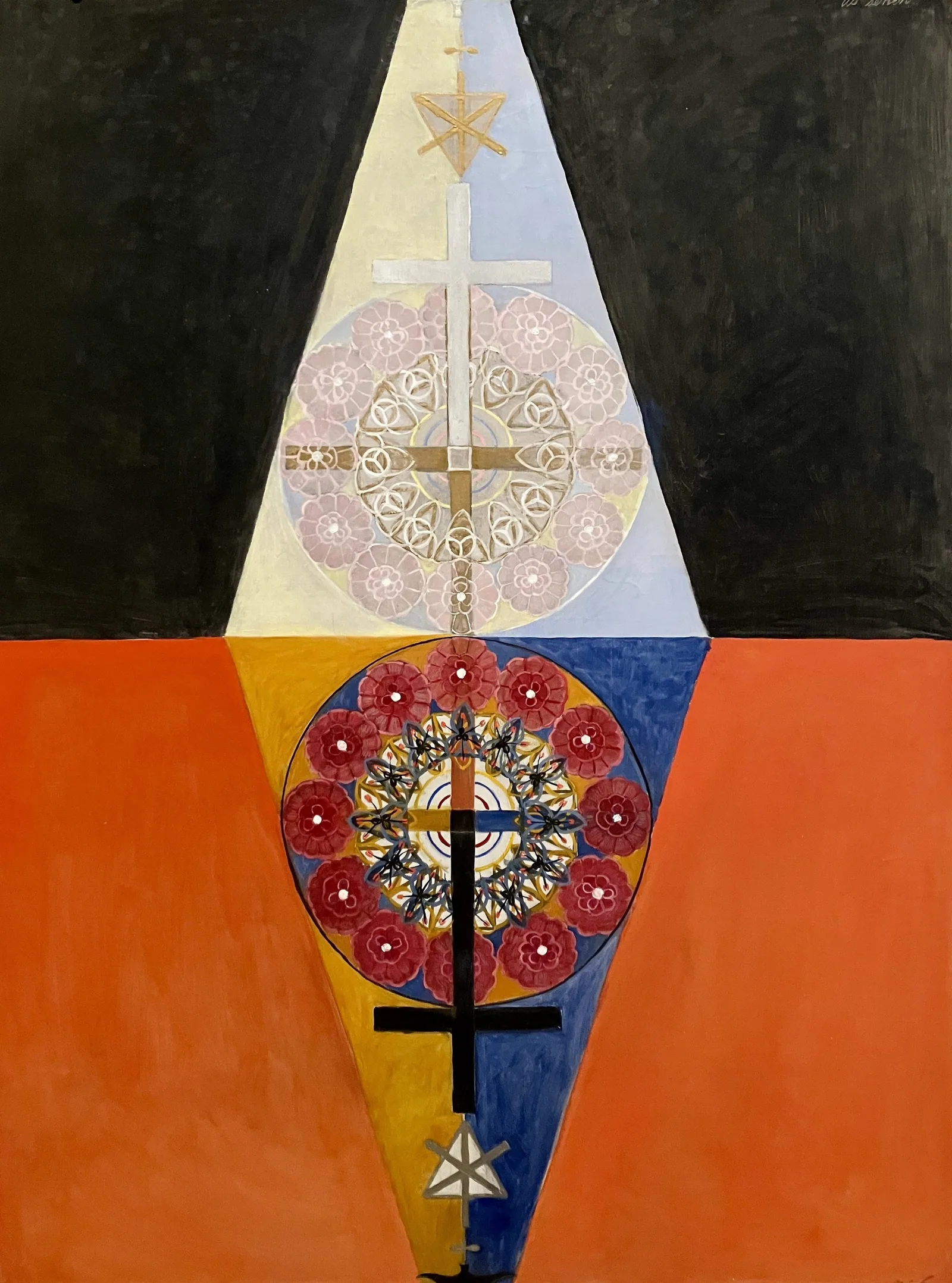 Reproduction de la Série US, groupe VIII, no 6 de Hilma af Klint, datée de 1913.