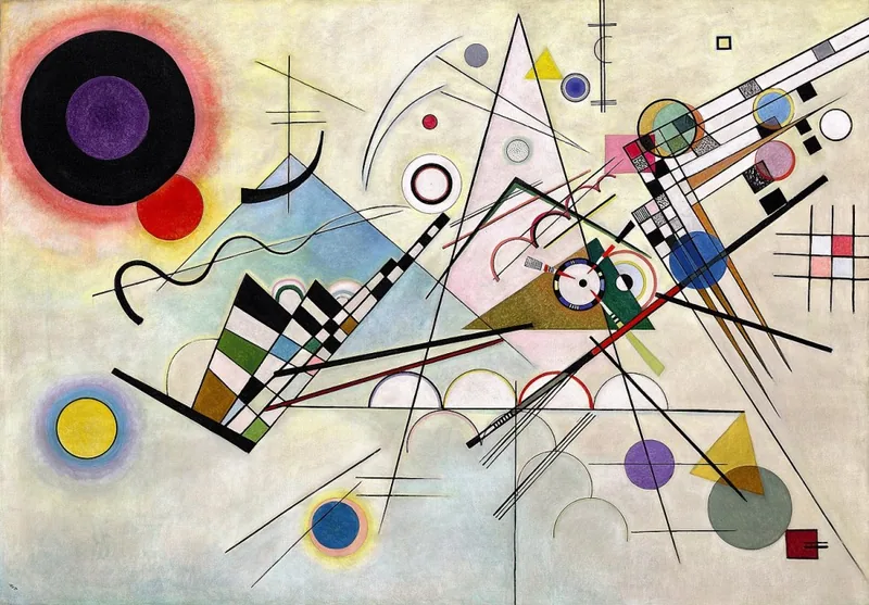 Reproduction de Composition VIII de Wassily Kandinsky, datée de 1923.
