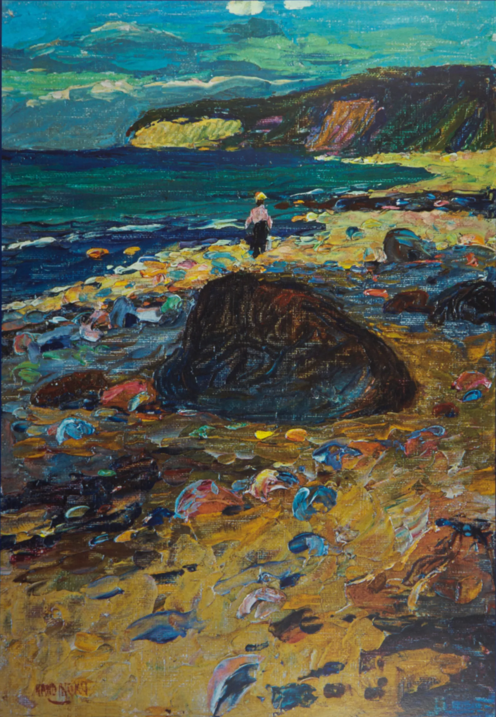 Reproduction de Plage de Rügen de Wassily Kandinsky, datée de 1901.