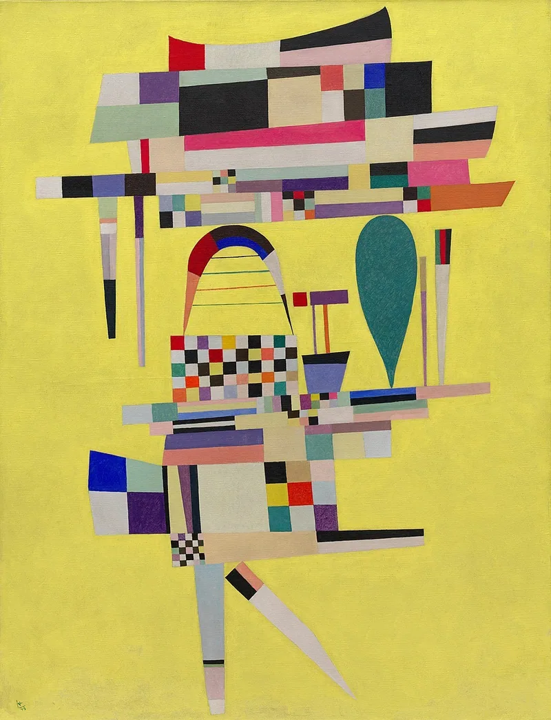 Reproduction de La Toile jaune de Wassily Kandinsky, datée de 1938.