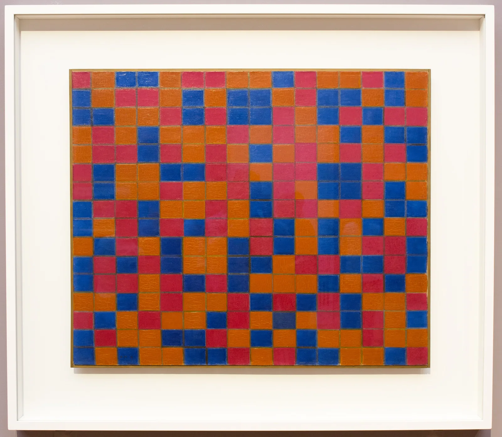 Composition en damier aux couleurs sombres de Piet Mondrian, 1919.